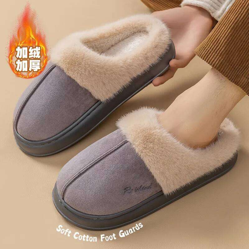 Litfun Winter Fuzzy Slippers For Women Platform Indoor Slip On Cozy House Slides Fluffy Warm Outdoor Women's Snow Boots