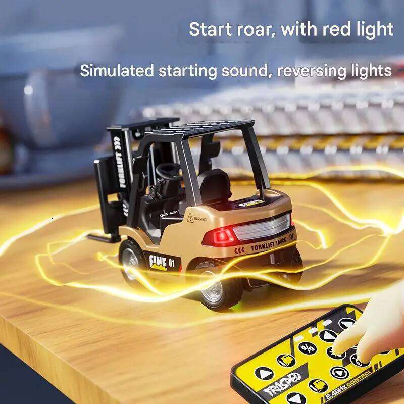 1/64 RC Trucks Alloy Forklift Mini APP 2.4G Rc Cars Remote Control Construction Engineer Vehicle Toys for Boys Adults Kids Gifts C260305