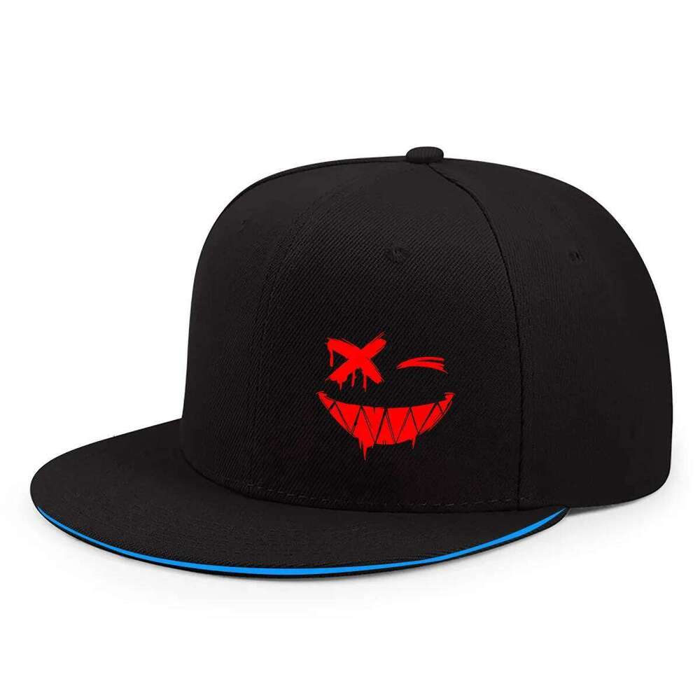 Red XX Smiling Face Print Baseball Caps Men And Women Hip-hop Outdoor Adjustable Casual Sunscreen Sun Hat Streetwear Y260304