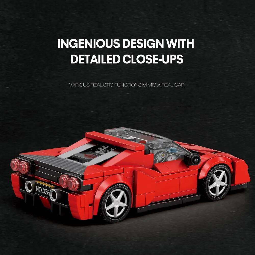 298PCS Speed Racing Car Building Blocks City Sport Vehicle Bricks 1:24 Model Collection Desktop Display Kids Toys Holiday Gifts Z260306