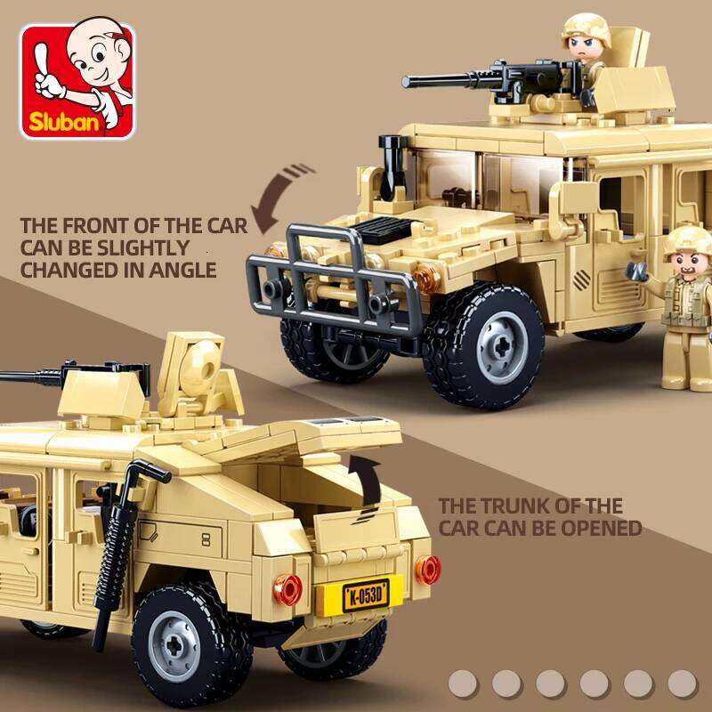 265PCS WW2 Military SWAT H2 Assault Vehicle Building Blocks Army Soldier Armor Car Model Bricks DIY Toys Gifts For Kids Boys Z260305