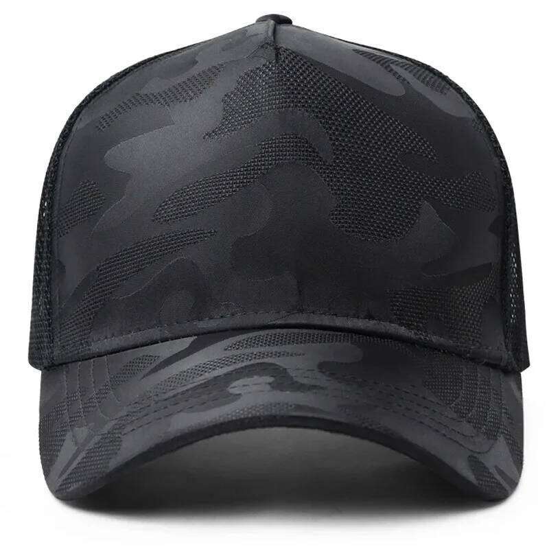 Deeper large size Quick Drying Camouflage Baseball Big bead Mesh Dad Hat Men Plus Size 65cm Adjustable Snapback Caps Y260304