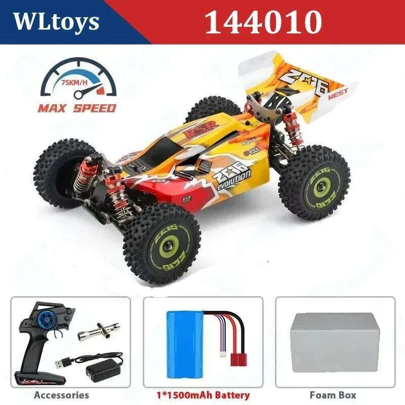 WLtoys 75km/h 144010 144001 2.4G Wireless Four-wheel Drive High-speed Off-road Remote-controlled Drifting Toy - A Gift for Boys C260305