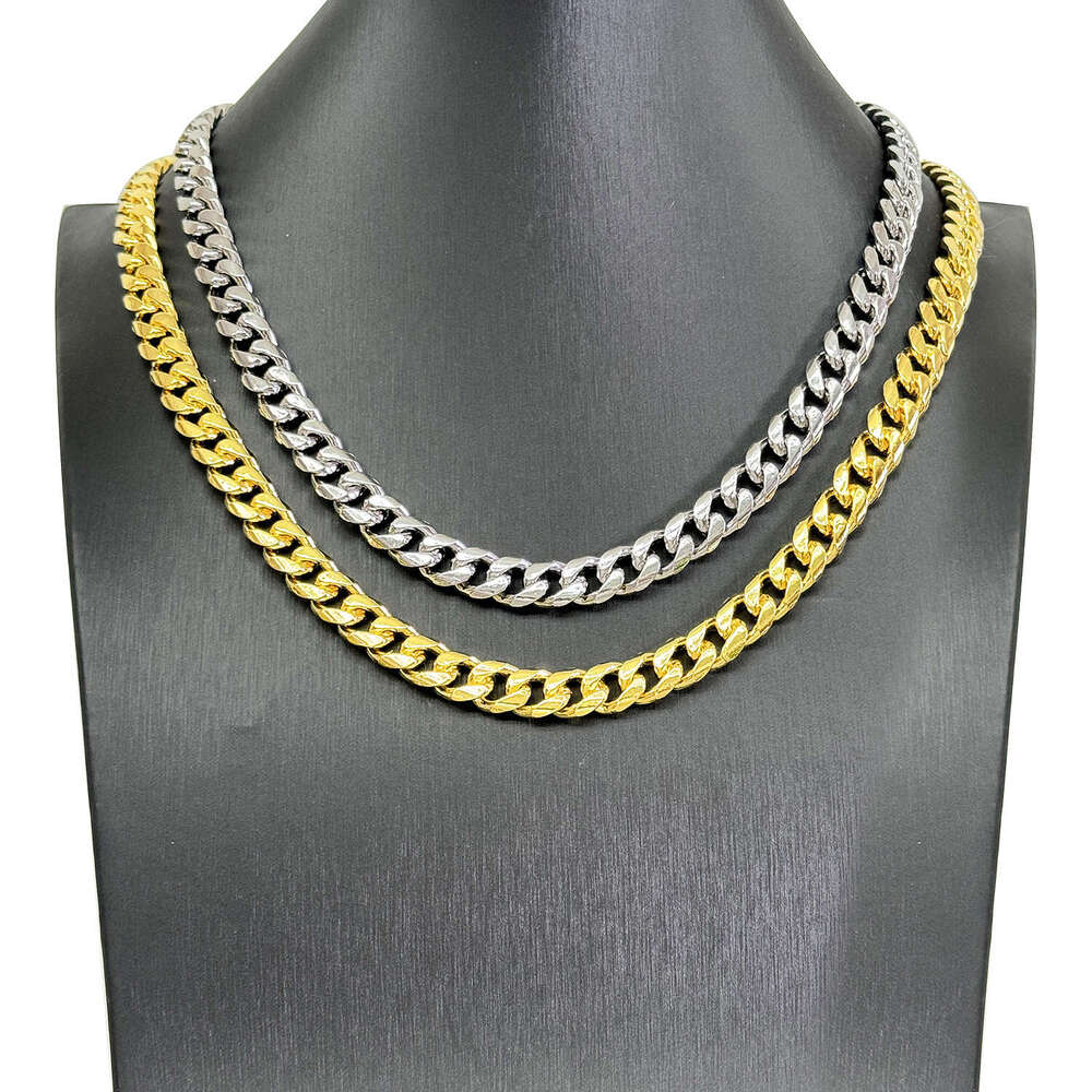 American-style Cuban 925 silver necklace for men and women, light luxury cross-border jewelry, sweater accessory, irregular chain