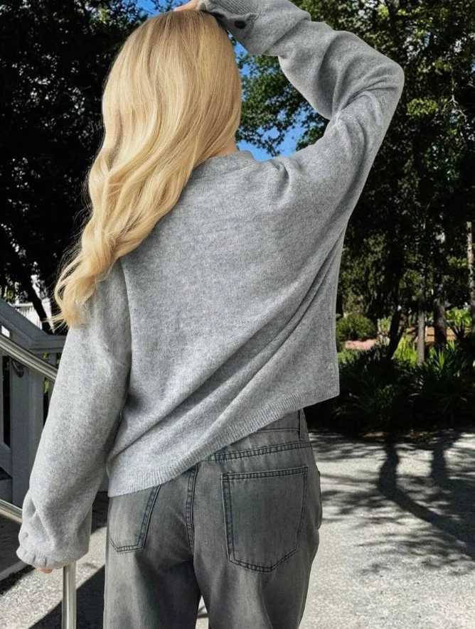 Fashion Elegant Womens Open Cardigan Spring Autumn Casual Knitted Sweater Long Sleeve Top for Young Trendsetters M260306