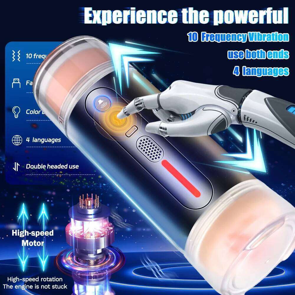 Automatic Male Masturbator Pussy Mouth Vagina Sexy Moan Vibration Blowjob Machine Penis Masturbation Cup Sex Toys For Men W260305