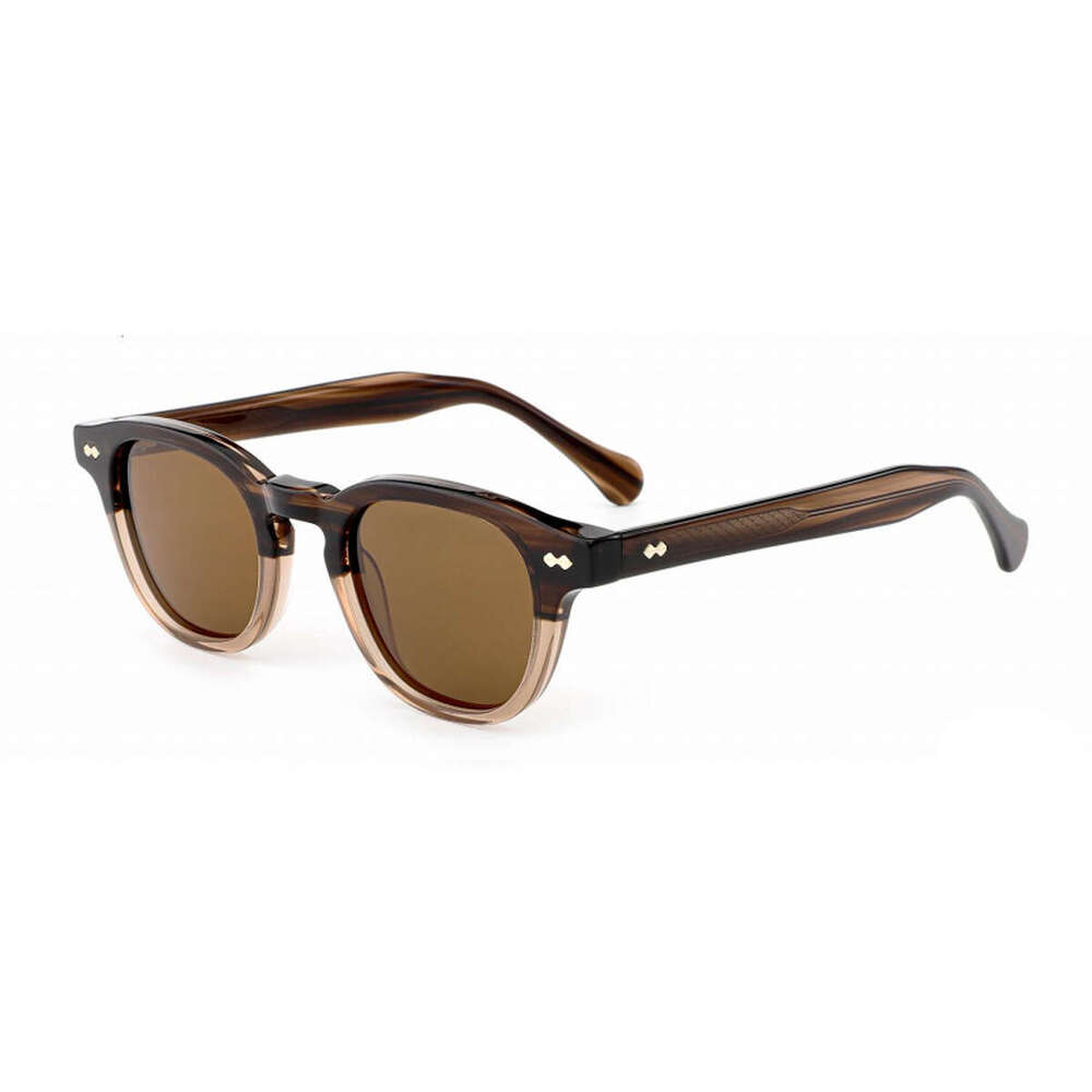 Exclusive Fashion Trend Round-Frame With Rivets For Foreign Trade European American Cross-Border Personalized Design High-End Material Sunglasses