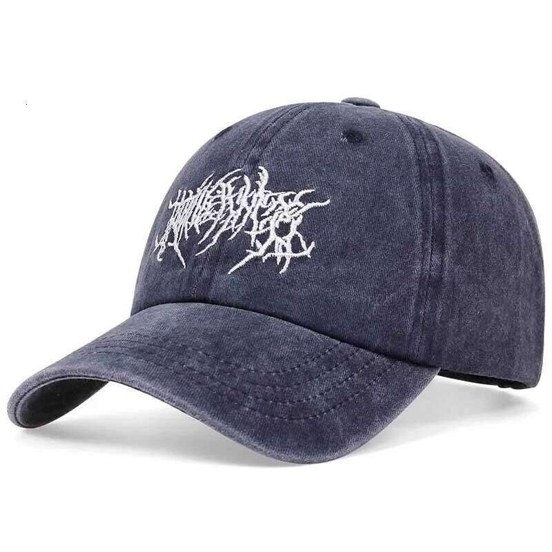 Vintage washed punk hip-hop baseball cap embroidered dad hat vintage classic style Y260304