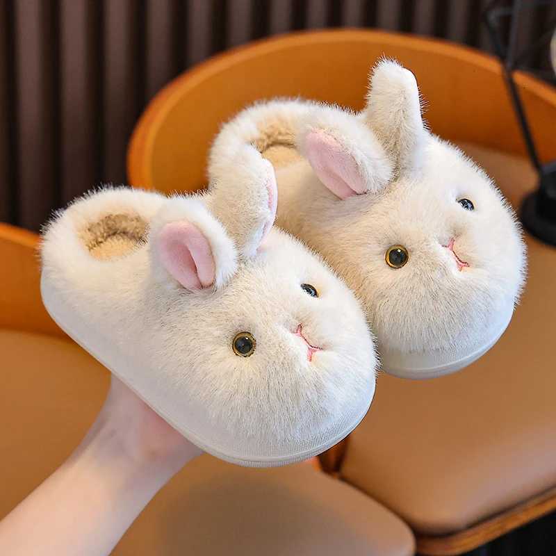 Cute Bunny Slippers for Women/Kids- Plush Fluffy Rabbit House Shoes Winter Warm Faux Fur Indoor Non-Slip Cozy Home Slippers Gift S260305