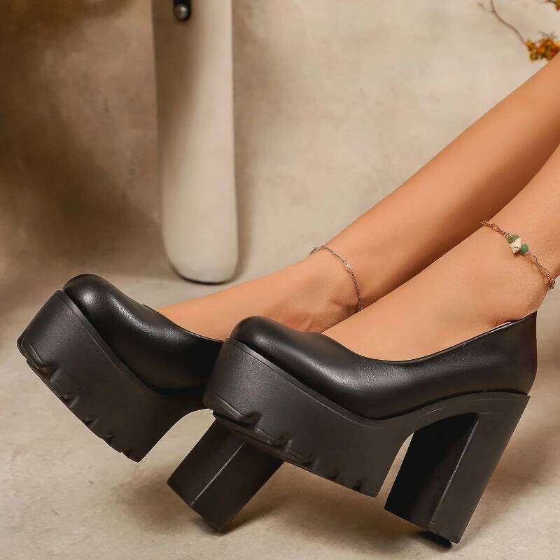 2025 New Ultra Fashion Simple Thick Bottom Women's Casual High Heels