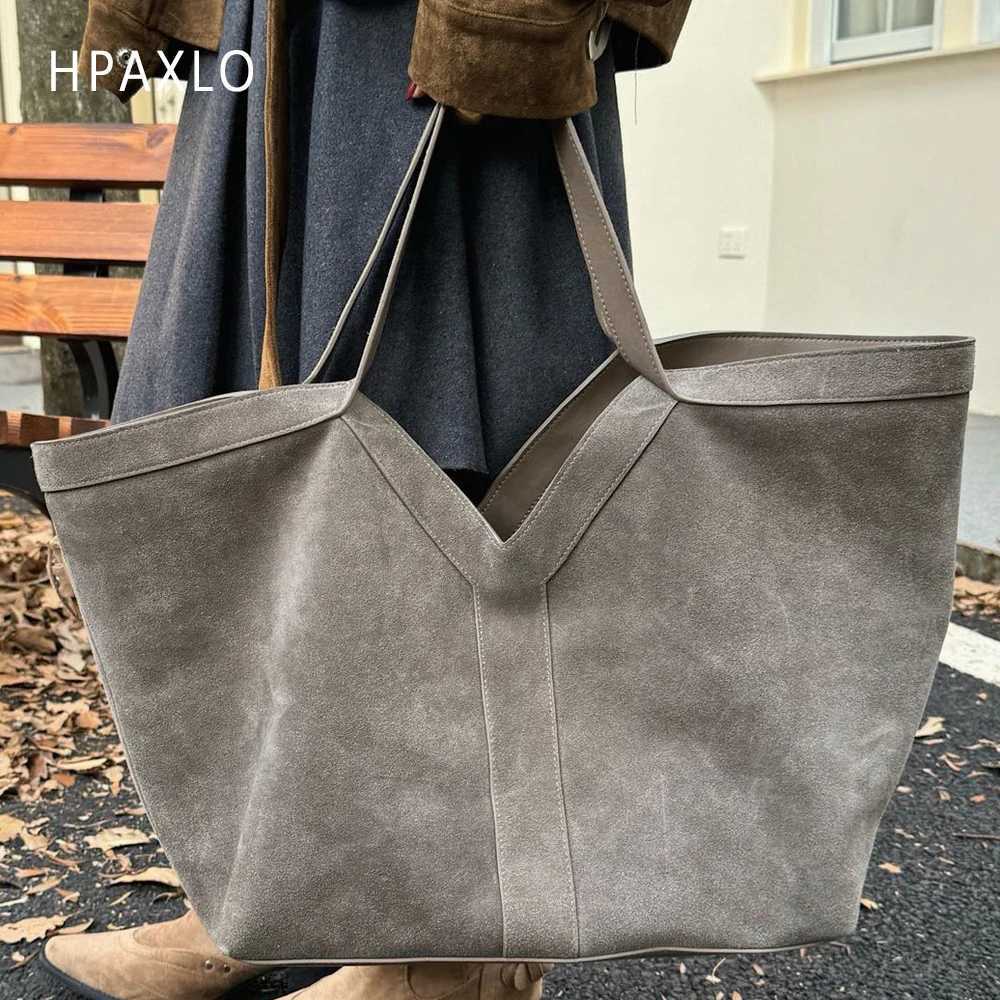 Genuine Leather Large Tote Bag Simple Design Womens Shoulder Bag High Quality Purse Fashion Commuter Handbag No Versatile H260306