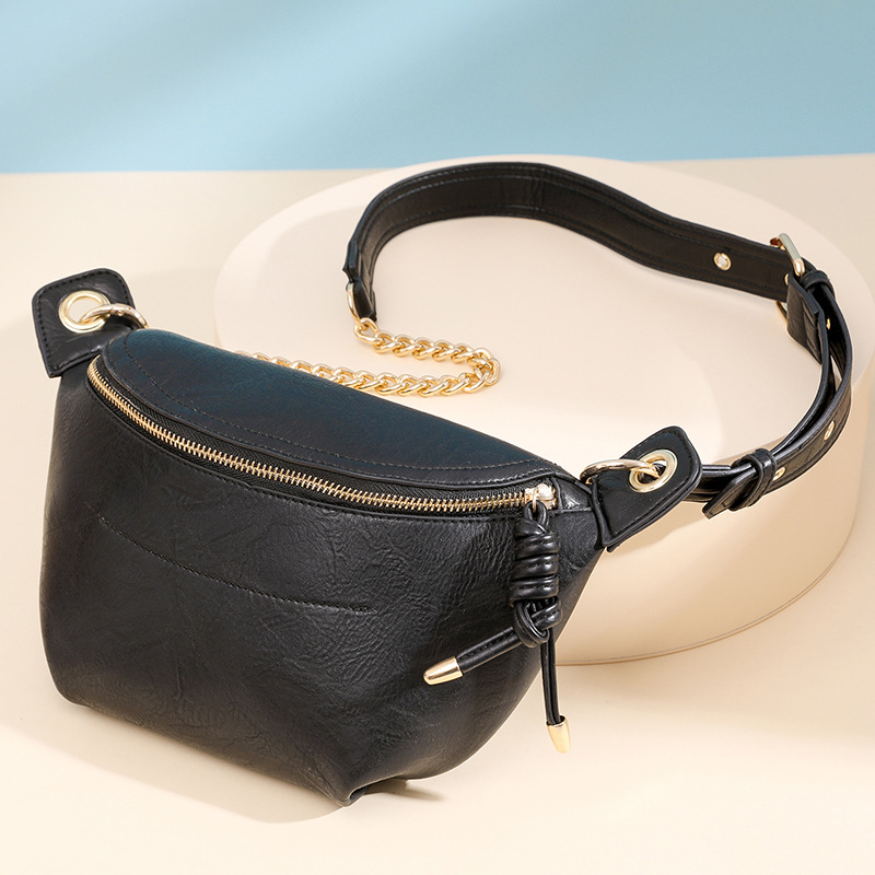 New designer waist bag, casual fashion crossbody bag, European and American retro women's chest bag, simple luxury handbag, commuter shoulder cro