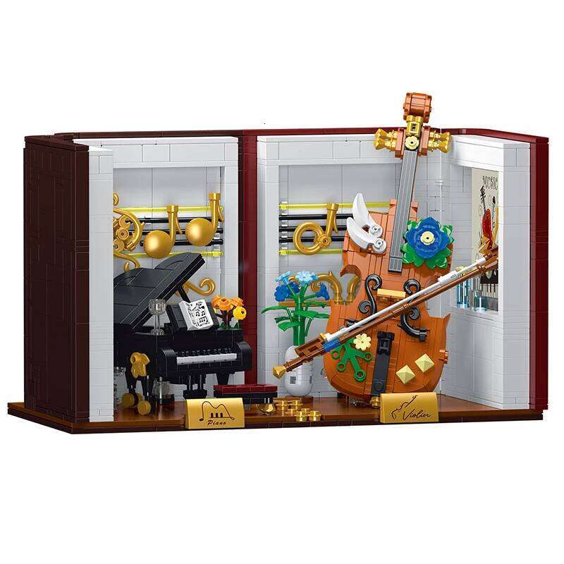 1520PCS 3-IN-1 Piano violin Musical Instrument Bookend Building Blocks Model Creative Bricks Toy for Chridren Birthday Kids Gift Z260306
