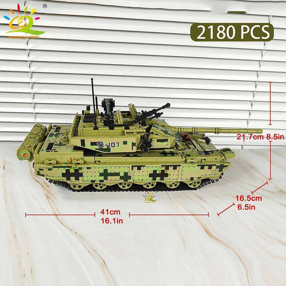 HUIQIBAO WW2 Military Tank Building Blocks Set for Children Army Weapon Car Truck Toy City Construction Bricks Kids Gift Z260306