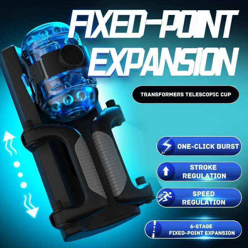 THRUSTING-King 12cm 6-Segment Fixed-point Telescopic Male Masturbator One-Key Burst Masturbation Cup Trainer Sex Toys for Men W260305