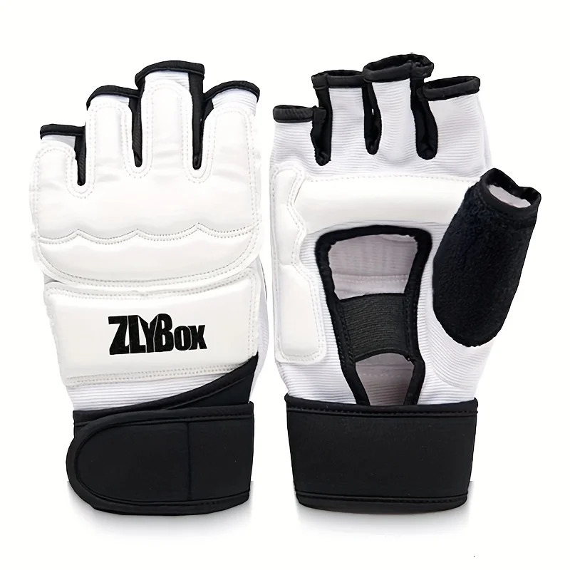 1 Pair of Pu Boxing Gloves Mma Half Finger Sandbag Taekwondo Muay Thai Professional Training Equipment 260228