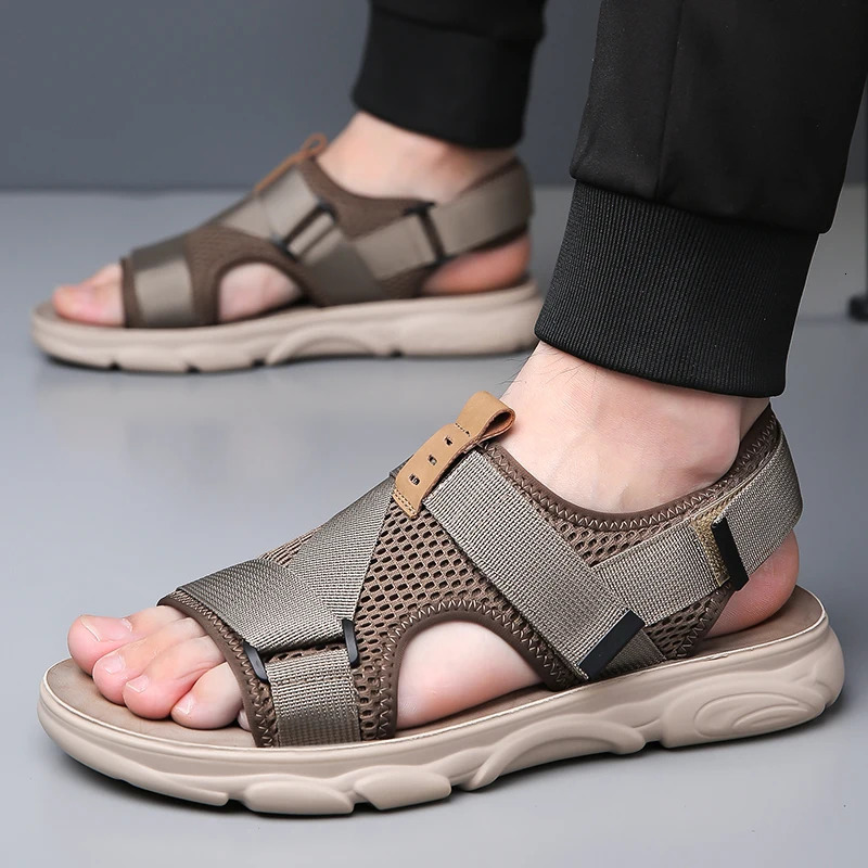 YRZL Sandals Soft Comfortable Non-Slip Men Shoes High Quality Beach Sandals Mens Gladiator Sandals Summer Casual Flat Shoes 260227