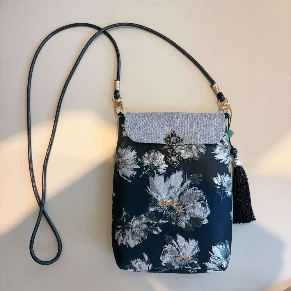 Tote National Style New Chinese Brocade Crossbody Embroidered Phone Bag