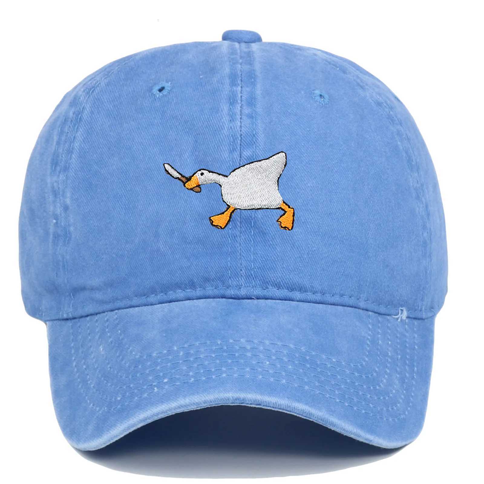 Embroidered baseball cap with goose pattern for men and women casual and fashionable city style duckbill cap S260306