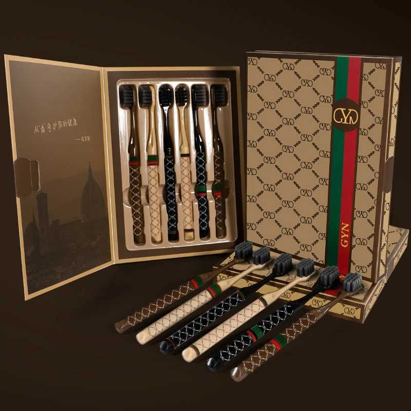 This high-end luxury adult toothbrush gift box features soft bristles and a wide head, combining premium design with effective oral care for discernin