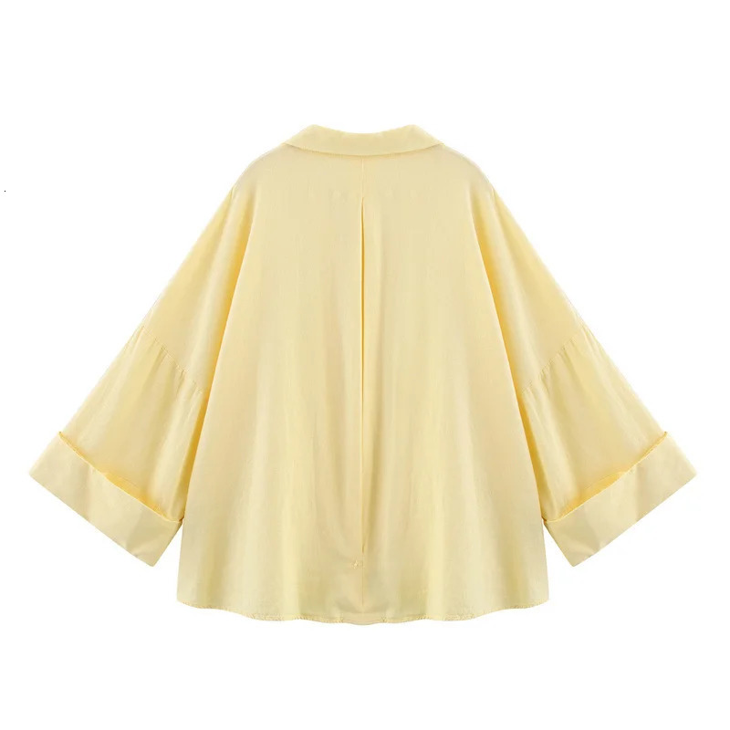 Spring Summer Women Long Sleeve V Neck Solid Color Blouse Shirt Office Wear Casual Work Loose Fit Lightweight Chic Tops 260306