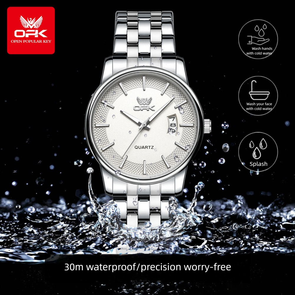 OPK Brand Watch Stainless Steel Strap Simple Single Calendar Men s Watch Luminous Waterproof Quartz Watch Dropshipping