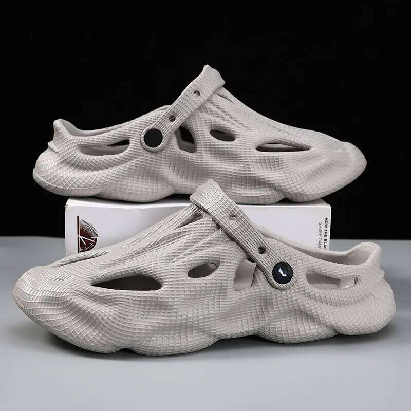 Litfun Summer Clogs Sandals For Men New Outdoor Soft Botton Beach Slippers Anti-slip EVA Garden Fashion Hollow Hole Shoes