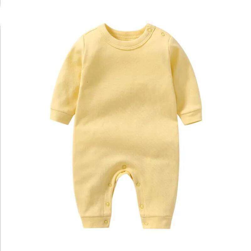 Toddler Baby Girls Boys Cotton Romper Solid Color Long Sleeve Jumpsuit For Newborn Clothes Z260306