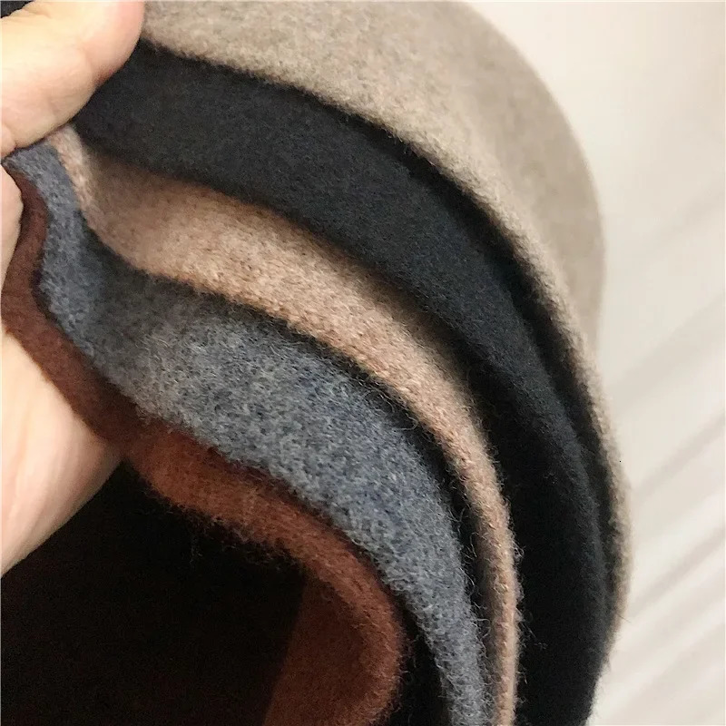 Japanese Real Woolen Vintage Warm Bucket Hats for Women Felt Retro Dome Top Hats Female Fashion British Style Panama Caps Bonnet 260228