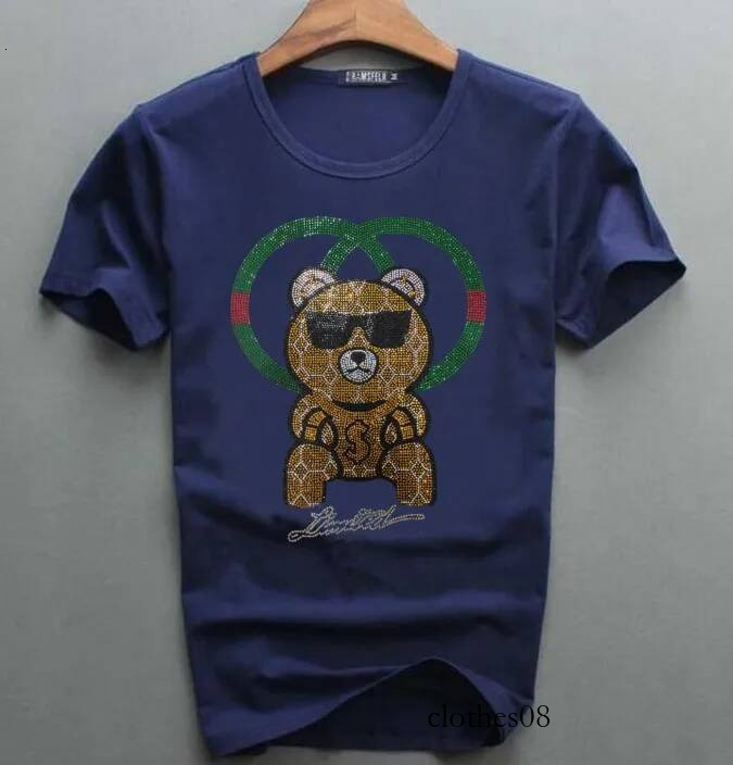 Fashion Anime Men's Rhinestones Dress T-shirt S-6XL Cotton Streetwear Hip Hop Design for Drop Shipping