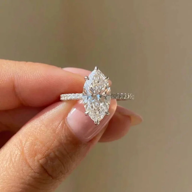 925 Sterling Silver Fashion Classic Marquise Zircon Ring For Women Engagement Wedding High Quality Fine Jewelry s 260302