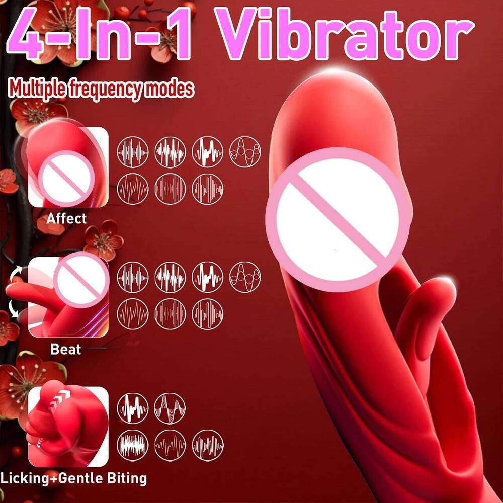 Female Masturbation Massage Vibrator 3 In 1 Lip Bite Lightly Tapping Vibration G Spot Tongue Licking Massager Adult Sex Toy W260305