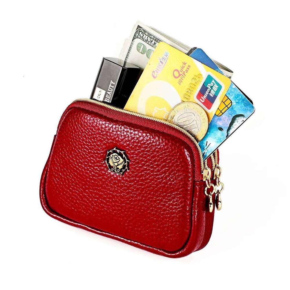 Senorita Fashion Genuine Leather Women Coin Double Zipper Small Purse Wallet C260304