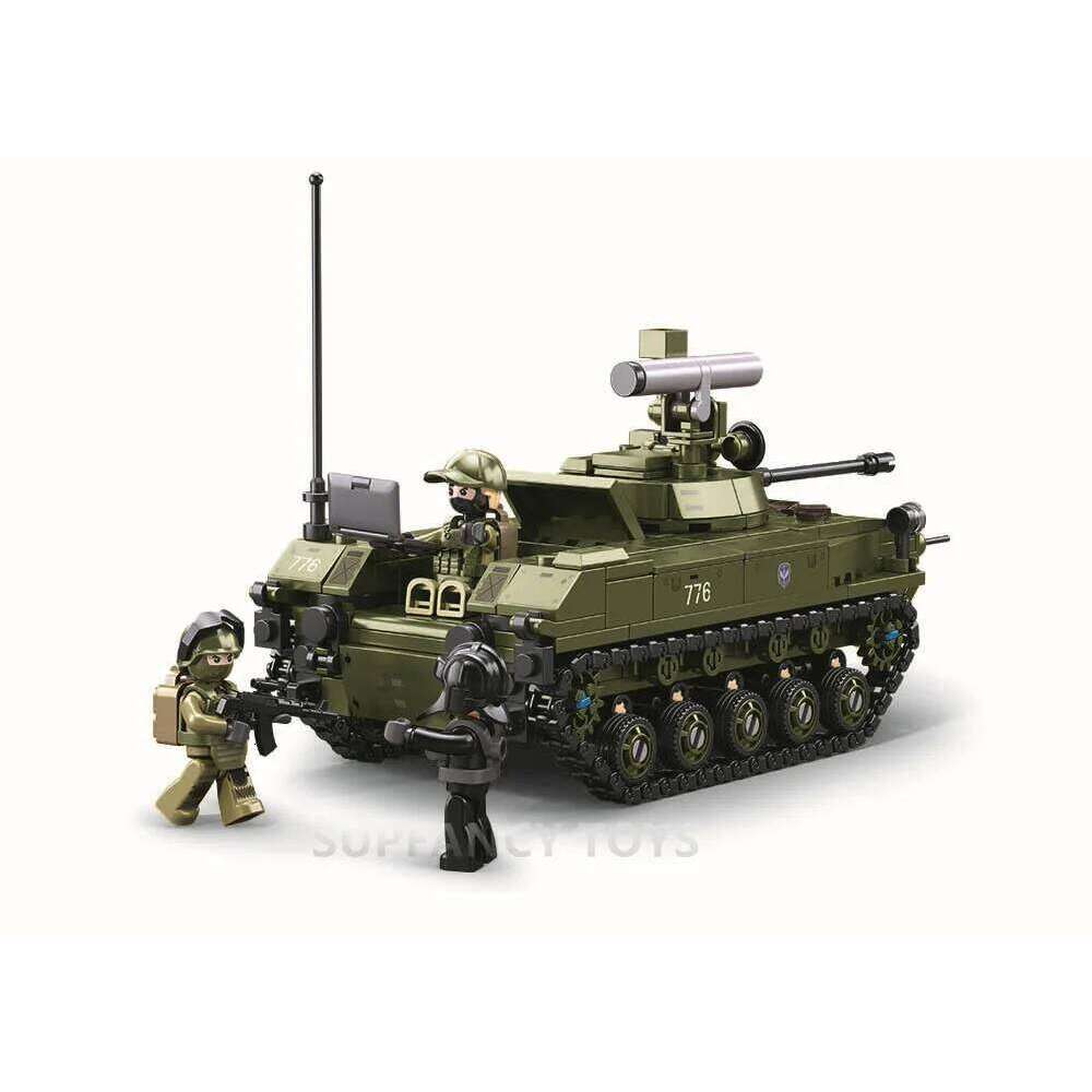 Sluban 530PCS BMD-2S Parachute Fighting Vehicle Building Blocks Army Military Model Bricks Educational Toys for Children Z260305