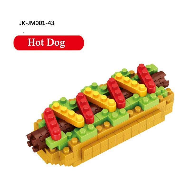 Mini Fast Food Fruit 3D Model Building Blocks DIY Wine Burger French Fries Hot Dog Cake Puzzle Assembly Toy Boy Girl Gift Z260306