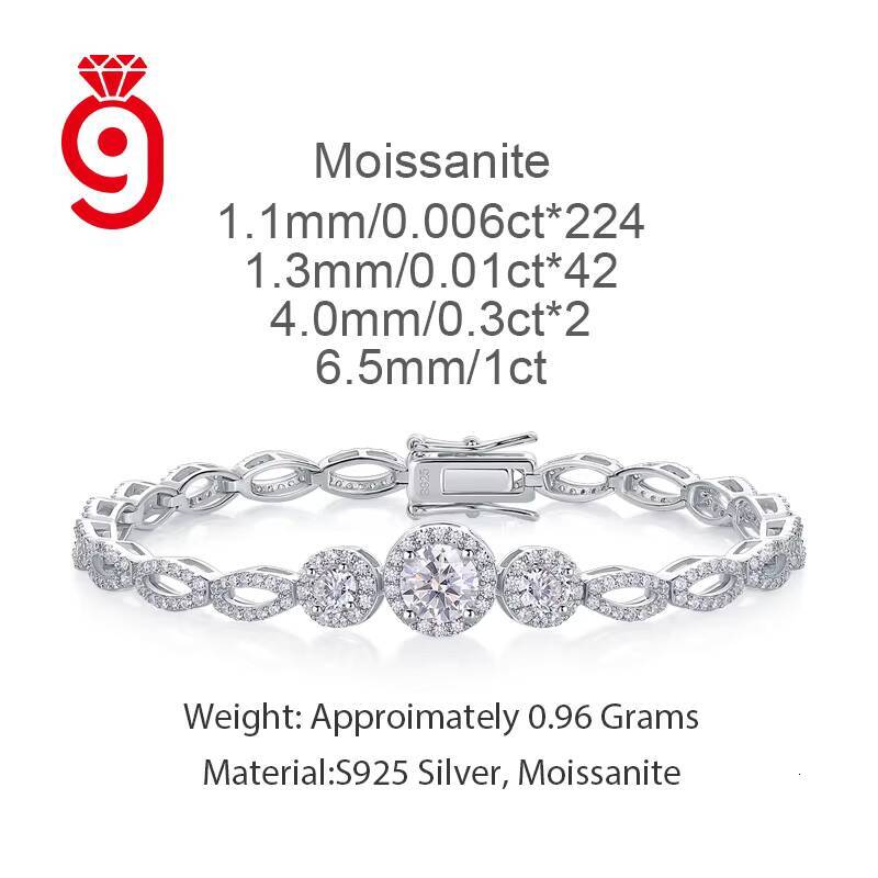 2026 New Trendy Design Ladies 925 Sterling Silver Jewelry Accessories VVS1 Moissanite Chain Women Fine Bracelet