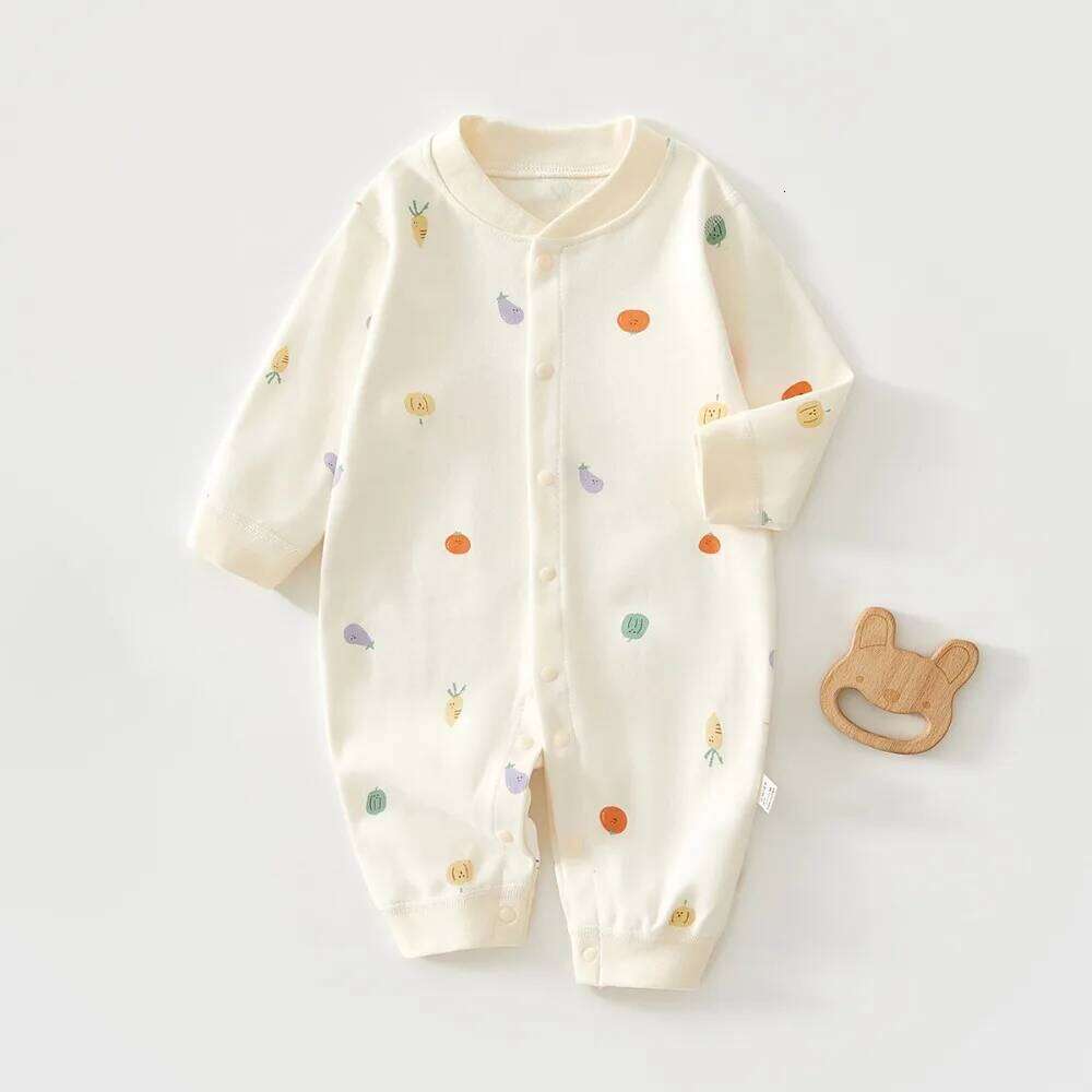 AYNIGIRLL 0-18M Baby Boneless Newborn Single Breasted Romper Boys and Girls Cartoon Bodysuit Long Sleeve Climbing Suit Z260306