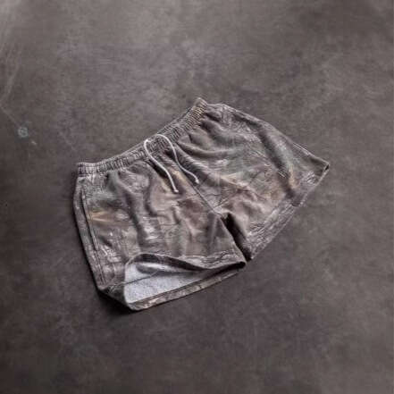 European and American 2025 Summer New Men's Digital Print Shorts, Money Print, Black Drawstring, with Pockets, 3D Shorts