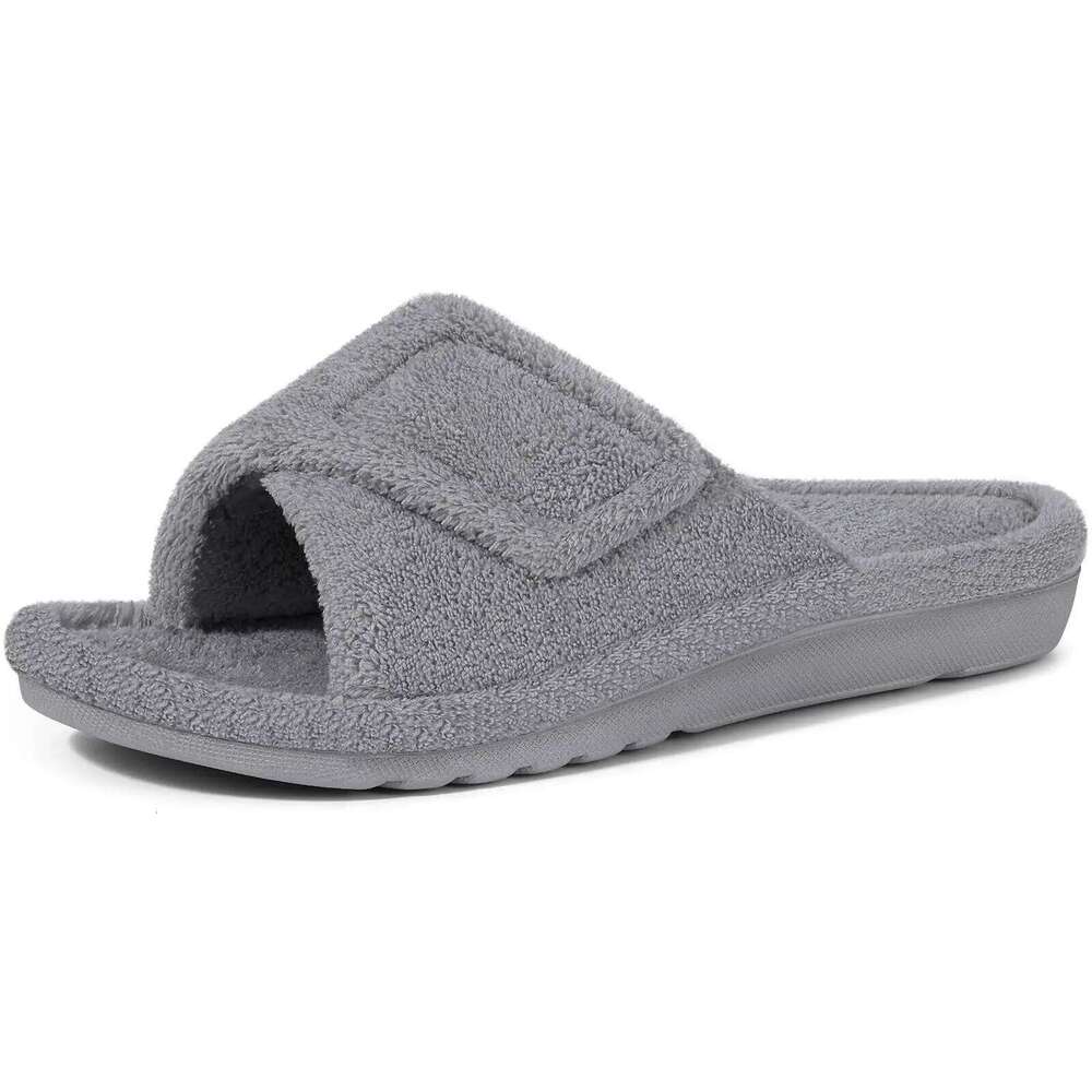 Litfun Women's Orthopedic House Soft Memory Foam Bedroom Slides Comfort Indoor Fluffy Lady Slippers With Arch Support