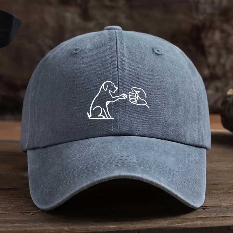 Dog paw printed baseball cap adjustable for both men and womensuitable for outdoor sun shadingfishing travel and casual wear S260306