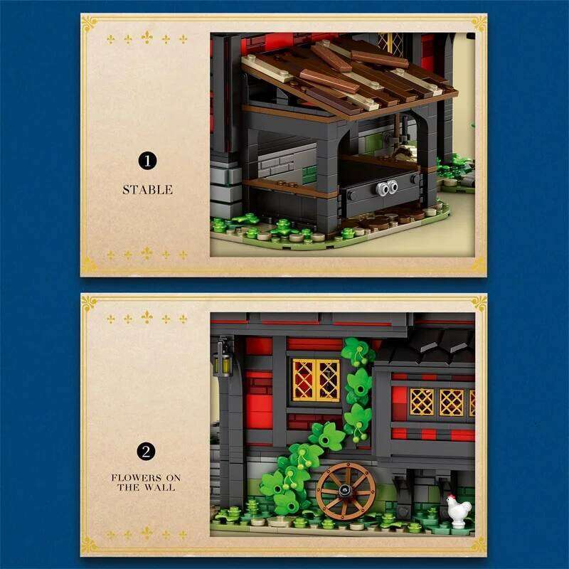 2953PCS Crusader Blocks European Street View Hotel Building MOC Model Bricks Desktop Ornaments Kids Toys Gifts Z260305