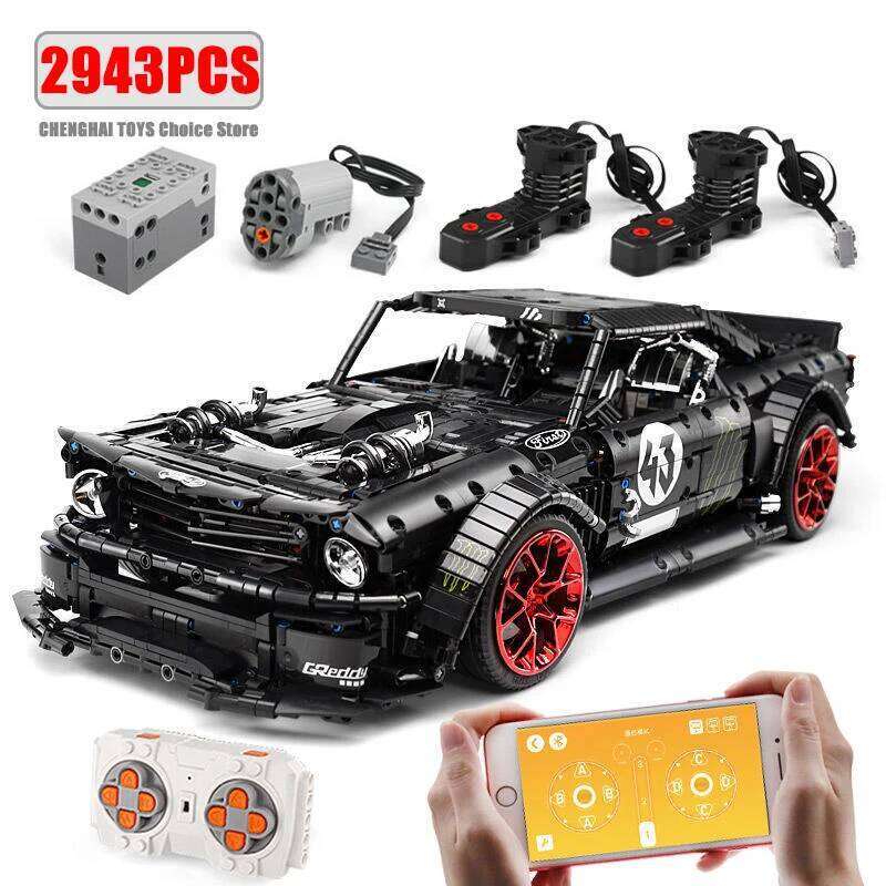 2943pcs City Technical APP Remote Control Mustang Racing Car Building Blocks Model MOC-22970 Bricks Adults Toys Kids Gifts 13108 Z260306