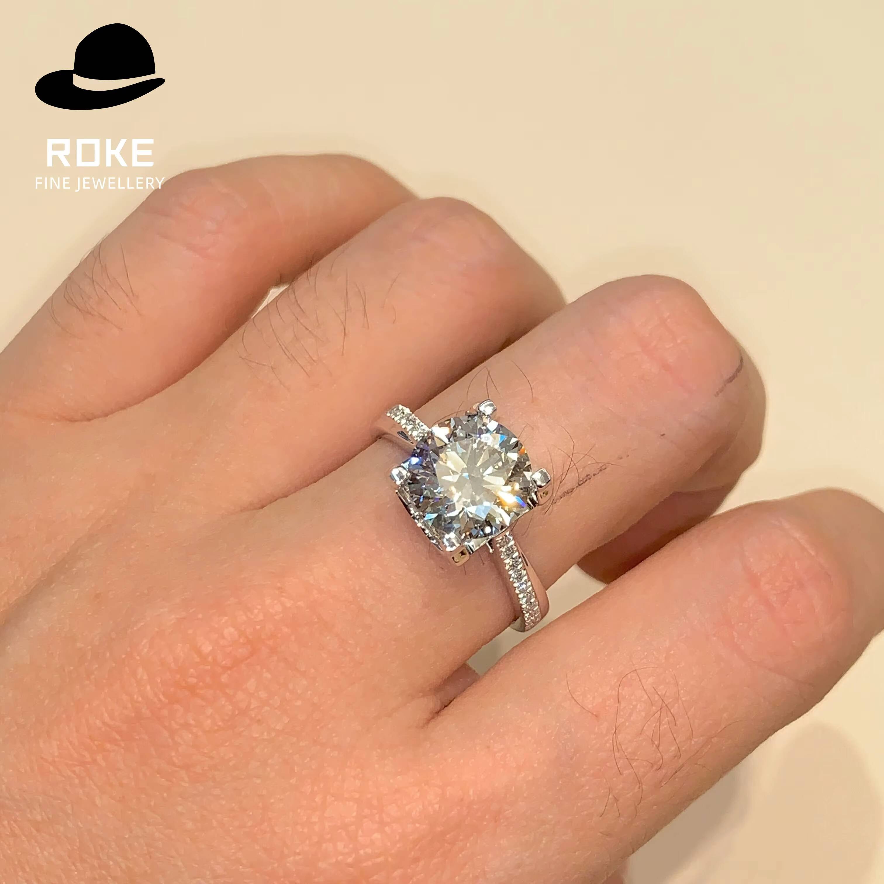 Wholesale 10K-18K Gold Oval Lab Diamond Ring 3CT VVS/VS1 IGI Certified - Womens Engagement Jewelry