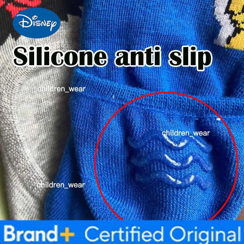 Disney 5 Pairs Summer Mickey Cartoon Women Socks Mickey Donald Cotton Socks Kawaii Invisible Non-slip Short Sock Harajuku Cute Socks H260306