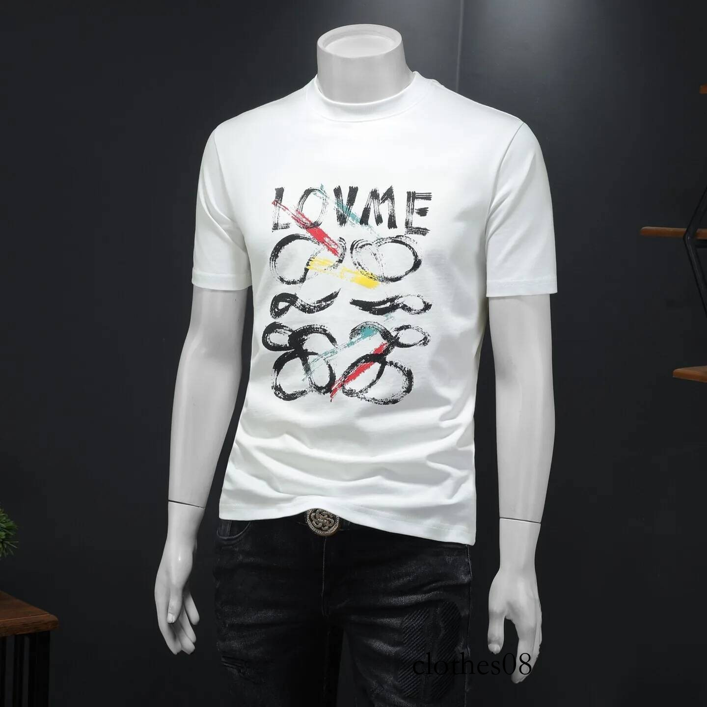 Men T shirt Faionable round Ne Wide Fit ort T-irt High End f Sve Polyester Cotton Blend Summer Top
