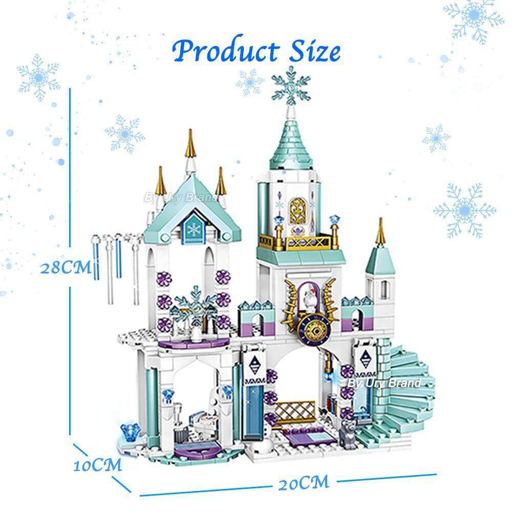 Friends Princess Luxury Ice Castles Playground House Movies Winter Snow Horse Figures Building Blocks Set Toy for Girls DIY Gift Z260305