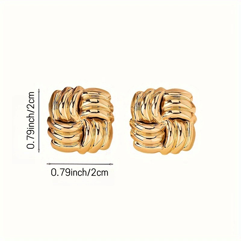 Chic Handcrafted Yellow-Golden Cubed Hoop Accessories
