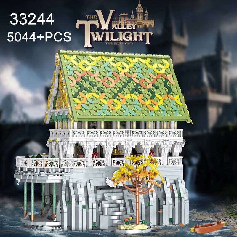 European Elf City Building Blocks Set Nine-in-one Giant Palace Models Bricks Desktop Decoration Diy Toys For Kids Holiday Gifts Z260306