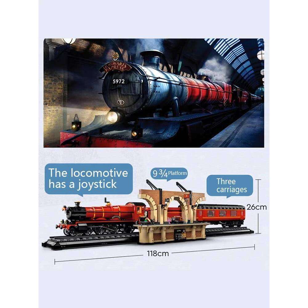 Chinese 5600pcs Red Express Large Train Station Assembly Puzzle Building Blocks Toy Model Boy Gift Z260306