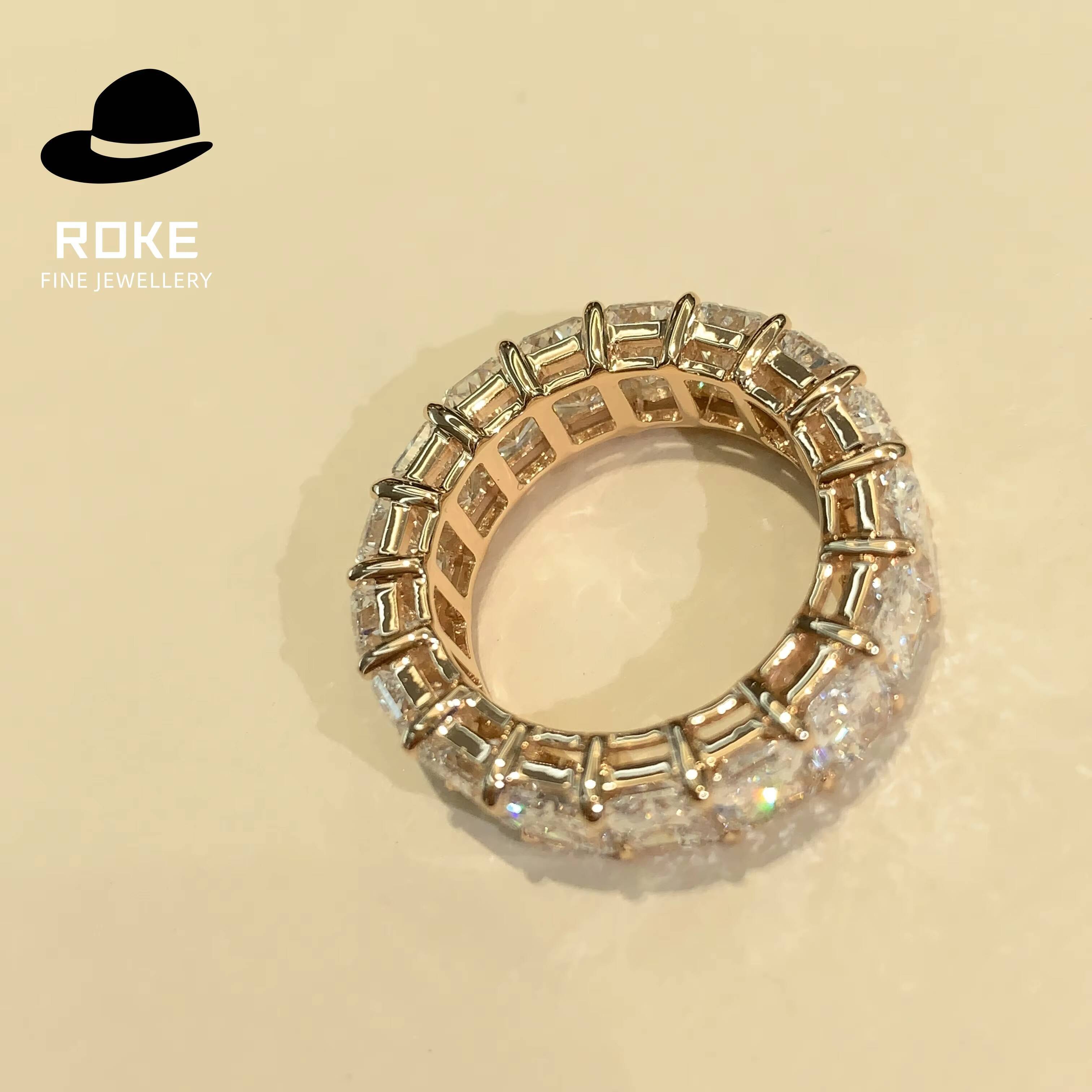 New Arrival Popular Womens Diamond Ring Four-claw Setting IGI-Certified Lab-Grown Radiant Cut Customisable in 9-18K Gold